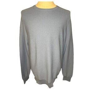 J. Crew Men's Medium Blue Cotton crewneck sweater in‎ garter stitch NWOT